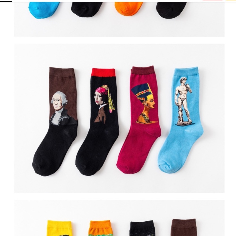 Girl with a Pearl Earring Art Socks Any 4 for $32 - Picture 5 of 5